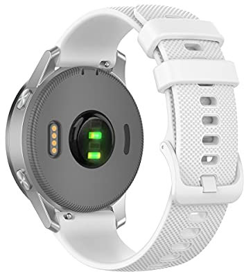 WEINISITE Armband für Garmin Venu 2s/Vivomove 3s/Vivoactive 4s, 18mm Universal Weiches Silikon Ersatzarmband (Weiß)