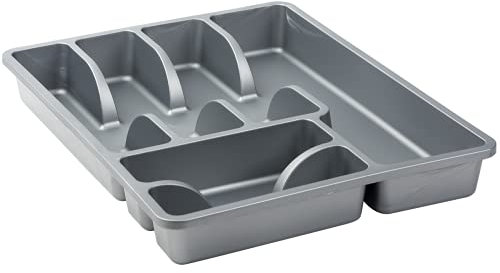 Gariella Besteckkasten Besteckkorb mit 6 Fächern Kunststoff BPA-frei anthrazit