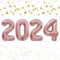 Conruich Decoration Nouvel An 2025, Ballons 2025 Or Rose Happy New Year Décoration, Doré Deco Fete Nouvelle Année 2025, Gonflable Hélium Ballon Numéro 2025 pour Décoration de Fête du Nouvel An