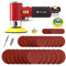 SI FANG 51Pcs Mini Air Sander Kit, Random Orbit Sander Air Polisher Tools with 1 2 3 Sanding Discs Buffing Pads Sets, Dual Action Sanding Machine Grinder for Detailing Polishing, Wood Sanding(Red)