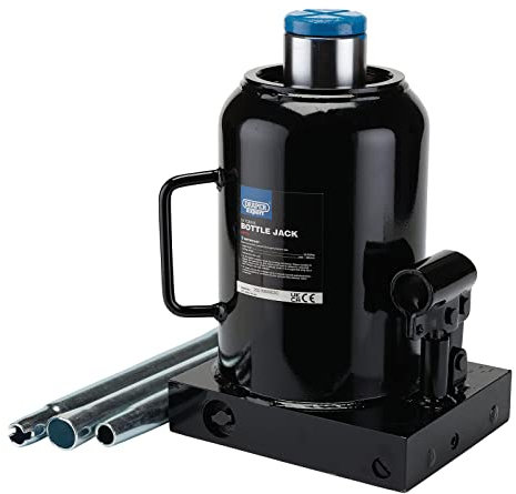 Draper 99772 Hydraulic Bottle Jack, 50 Tonne, Black, Heavy Duty Commercial and Industial Lifting Tool