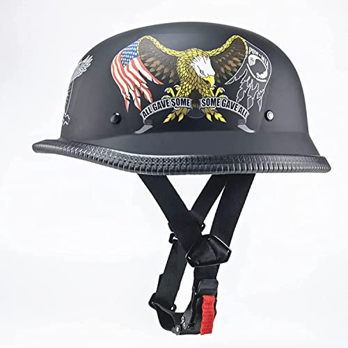 Casco Demi Jet Moto Scooter ECE Omologato Casco per Moto, Mezzo Casco Da Moto Caschi Cromwell Per Moto Donna Uomo Casco A Scodella Moto, Para Mofa Scooter Crash Racing B,XXL