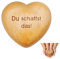 WOKICOR Holz Herz Handschmeichler, Glücksbringer Das Herz mit Du schaffst das, Glücksstein Glücksbringer viel glück Geschenke für Familie Freund Kandidat Patient Arbeitsuchender usw