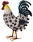 Decorazione in metallo con gallo in metallo, decorazione per esterni, patio, cortile e decorazione per la cucina (nero e bianco)