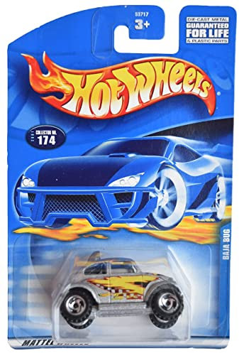 Hot Wheels Baja Bug 2001 Collector #174 Silver Offroad Car Miniature Car Kids Unisex