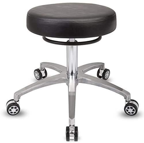 Staboos Rollhocker bis 160 kg - Rundsitz mit Ringauslösung - Drehhocker Praxishocker höhenverstellbar (50 cm bis 65 cm) Rund
