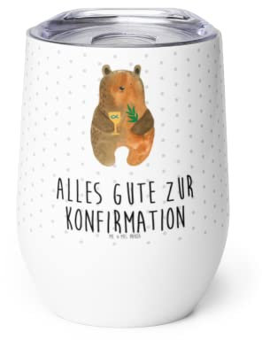 Mr. & Mrs. Panda Weinbecher Bär Konfirmation - Geschenk, Kirche, Glühweinbecher, Glühwein Becher, Teddybär, Weinbecher unterwegs, evangelisch,