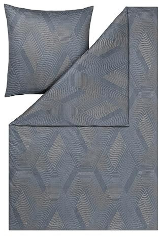 ESTELLA Mako Interlock Jersey Bettwäsche Quinn Graphit 1 Bettbezug 135 x 200 cm + 1 Kissenbezug 80 x 80 cm