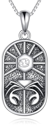 YAFEINI Sternzeichen Krebs Kette Damen 925 Sterling Silber Krebs Konstellation Anhänger Halskette Schmuck Geschenk Astrologie Horoskop