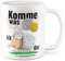 Häkeln Tasse mit Spruch - Geschenk Komme was Wolle - ich Schaf das - Kaffeetasse 330ml aus Keramik - Stricken Strickzubehör Kollegin Freundin Geschenkidee lustig Teetasse Kaffee-Becher