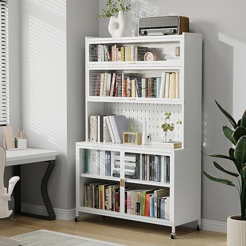 JCSRYD Regal Küche Stehend 6 Stufiges Küchenregal, Küchenschrank, Große Aufbewahrungsregale aus Metall für Garage, Speisekammer, Zuhause, Küche, Gewürze, Töpfe und Pfannen (Color : Wit, Size : 80cm/