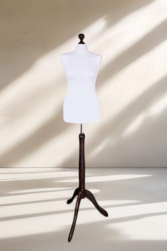 Generic LUSORIA Schneiderpuppe, Schneiderbüste weiblich weiß/Dunkles Holz (XXL 46/48), 394R8F