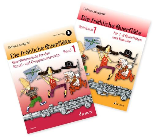Die fröhliche Querflöte 1 + Spielbuch: (Starterset) mit Audio Online - Querflötenschule - Band 1 von Gefion Landgraf (ISBN 9783795722876, 9783795759223) + Soundman Reinigungstuch