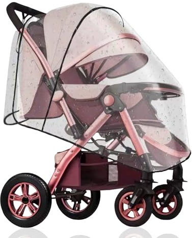 Habillage Pluie Universelle pour Poussette, Protège contre Pluie Vent Poussière Bonne Protection Pluie Poussette Habit Pluie Poussette Transparent sans Substance Nocive pour Tout Type de Poussettes