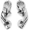 Brilluxa Marchepieds Autoroute, 1 Paire de Supports de Repose-Pieds Courts, Pince de Montage Argent, Compatible avec Harley-Davidson FLHTCU 1984‑2019, Repose-Pieds Moto Réglables