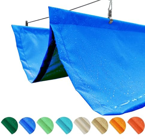 pujindu Retractable Slide Hang Down Wave Shade Sail, Outdoor Waterproof Canopy Shade Cover, 95% Sun Shading UV Resistance Garden Sun Shade Net Shelter