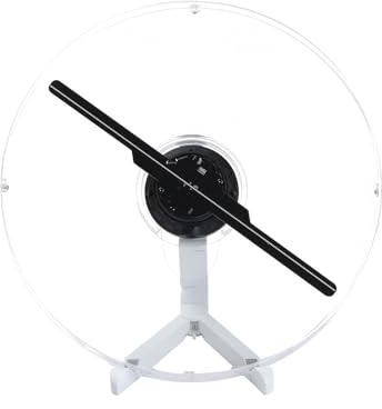 Ventilateur hologramme 3D avec couvercle, projecteur d'hologramme 3D HD LED publicitaire avec télécommande, Bluetooth et WiFi, bibliothèque vidéo plus de 1500 et pour entreprise, bar, Halloween