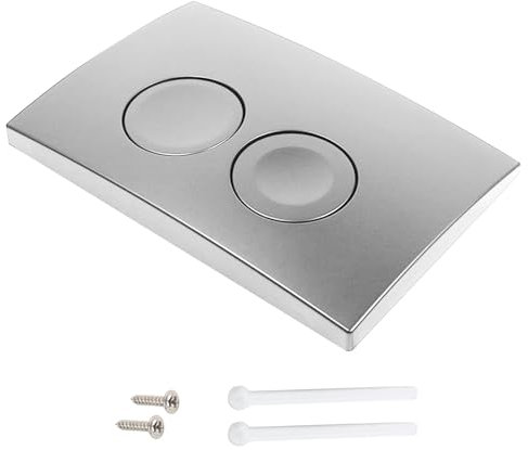 Betätigungsplatte Drückerplatte WC spülkasten Ersatzteile Kompatibel Mit GEBERIT DELTA 21, Betätigungsplatte für 2-Mengen Spülung (Silber)