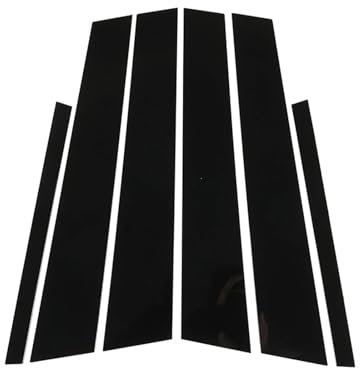 ZHOUFUDA Auto Tür Fenster B Säule Post Abdeckung Trim Aufkleber für Tesla Model 3 2019-2023, Mittelsäulen Dekoration Schutzstreifen, Dekoration Zubehör,A-Black