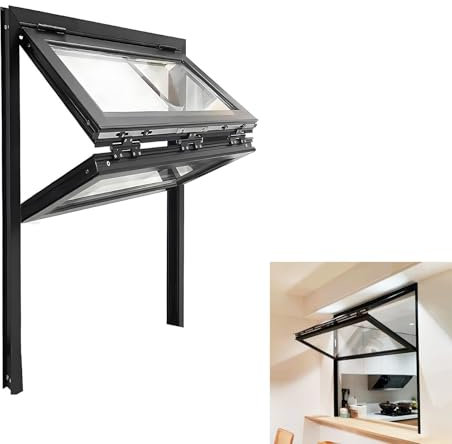 Finestra Finestra Scorrevole in Vetro per Pool House, Finestre Pieghevoli per Food Truck, Finestre Verticali per Casette da Gioco, Finestre per Servire caffè e Dolci(28x40in/71x102cm)