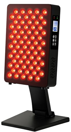 Omilora Thérapie par lumière rouge - 6 longueurs d'onde (600-850 nm) - Thérapie par lumière rouge - Contrôle tactile et écran HD - 70 LED - Idéal pour le corps, le visage, le soulagement de la douleur