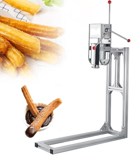 Kommerzieller Churros Maker, Edelstahl, manuelle spanische Donut-Maschine mit mehreren Düsen für den professionellen und privaten Gebrauch