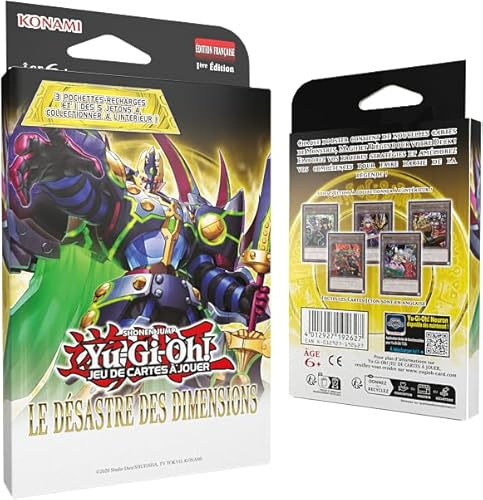 Yu-Gi-Oh! Pack of 3 Booster Packs - The Disaster of Dimensions - Playing Card Game - 28 Cards Including 1 Exclusive Token Card - Ages 6 and Above - French Edition