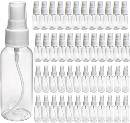 Wooview 24 Stück Sprühflasche Klein(20ML/50ML) Mini Sprühflaschen zum Befüllen Transparent Kunststoff Leere Zerstäuber Sprühflasche Set für Parfüms Kosmetik Alkohol und Wasser