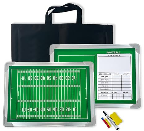 Football-Taktiktafel (abwischbar), Coaching-Board für Football, Inklusive Komplettem Zubehör, Beidseitig Nutzbar, Glatte Schreibfläche, Leicht zu Beschreiben und Abzuwischen
