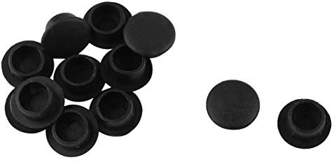 sourcing map Abdeckkappen für Rohreinsätze, Kunststoff 10 mm Durchmesser Schwarz Möbel Schrauben Abdeckungen 12 Stück de