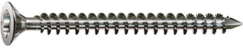 SPAX Holzbauschraube aus Edelstahl rostfrei A4, 10,0 x 160 mm, 50 Stück, T-STAR plus, Senkkopf mit Fräsrippen, Vollgewinde, CUT-Spitze, 1208001001605