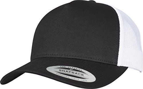 Flexfit Unisex 6506T-5-Panel Retro Trucker 2-Tone Cap Kape, blk/wht, one Size
