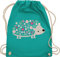 Turnbeutel Rucksack - Taschen - Süßer Igel Frühlingstiere mit Blumen I - Unisize - Türkis - sportbeutel kindergarten tier beutel turnsäckchen mädchen kita stoffbeutel