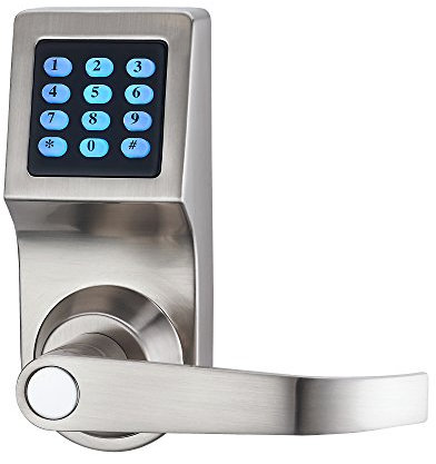 HAIFUAN Serratura digitale Bluetooth, sblocco con carta, codice, app (compatibile con Alexa) (HFAD6300B)