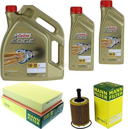 Filter Set Inspektionspaket 7 Liter Motoröl EDGE Titanium FST 5W-30 LL MANN-FILTER Luftfilter Ölfilter