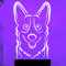 Jinson well 3D Husky Hund Lampe optische Illusion Nachtlicht, 7 Farbwechsel Touch Switch Tisch Schreibtisch Dekoration Lampen Acryl Flat ABS Base USB Spielzeug