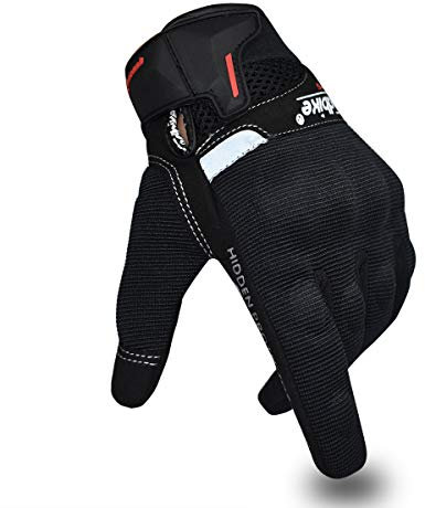 Guantes de motocicleta de verano para hombres y mujeres, guantes de conducción de motocicleta con pantalla táctil, guantes de carreras para deportes de motor (negro, M)
