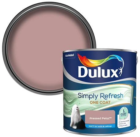 Dulux Simply Refresh Matt Emulsion Paint, 5382905, Pressed Petal - 2.5 L