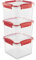 Ganter & May® Butterfly - Set 3 x 1,7 L Frischhaltedosen mit deckel, luftdichte mealprepboxen, -40 bis +100C, BPA frei Kunststoff, Tupperdosen, Mikrowellengeschirr, Gefrierdosen, fur Spülmaschinen