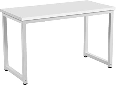 SVITA Uni Schreibtisch Schminktisch Bürotisch Computertisch Metall-Beine Indoor Weiß