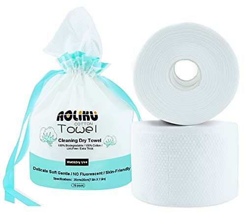 Disposable Face Towel-75 Count Cotton Facial Tissue,Non-Woven Fabric Perfect for Sensitive Skin Makeup Facial Towel,Extra Thick & Ultra Soft 100% Cotton Beauty Towel (1 Pack)