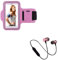 Pack Sport pour Motorola Moto e20 Smartphone (Ecouteurs Bluetooth Metal + Brassard) Courir T8 (Rose)