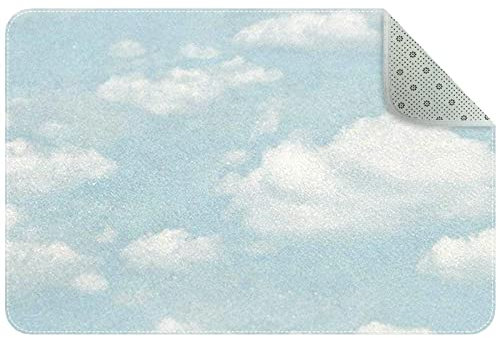 Teppich, Wolken, Kreideblau, rutschfest, für Wohnzimmer, Schlafzimmer, Mädchen, Jungen, Kinderzimmer, Schlafsaal, Kinderzimmer, 61 x 40,6 cm