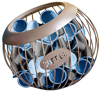 Kaffeekapsel-Halter, Schüssel, Kaffeekapsel-Aufbewahrungskorb, großes Fassungsvermögen, Metall-Kaffeekapselhalter, Espresso-Kaffeekapsel-Organizer für Theke, Café