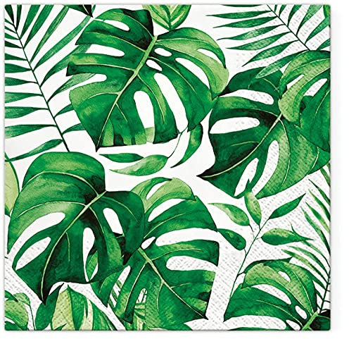 20 Servietten Dschungelblätter Monstera | Urwald | Dschungel | Blätter | Tropen | tropisch | exotisch | Sommer | Tischdeko 33x33cm