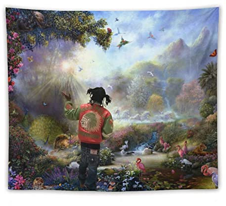 ZAIRUIKE Lustiger Meme Wandteppich, Chief Keef im Garten von Eden, Wandbehang, lustige College-Zimmer, Hostel-Dekorationen, Schlafzimmer, Wohnzimmer, Wohnheim-Dekoration, 152,4 x 129,5 cm