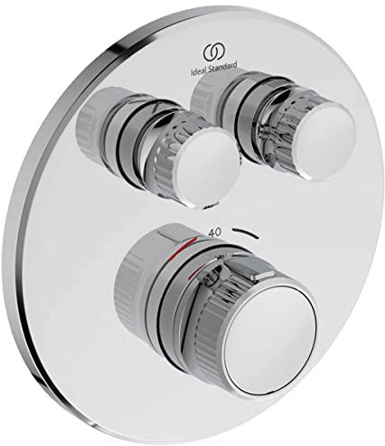 Ideal Standard - Ceratherm, Miscelatore termostato doccia ad incasso tondo, Con tecnologia Navigo®, Due vie, Cromato
