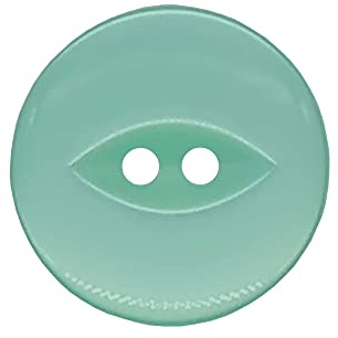 The Bead Shop 20 Pack Round Fish Eye Buttons, Baby Buttons, Sewing, Knitting & Crafts - Turquoise 19mm / 30 Lignes