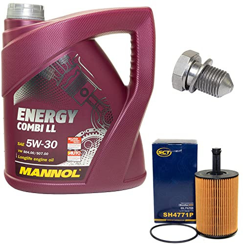 Motoröl Set 5W30 4 Liter + Ölfilter SH4771P + Ölablassschraube 48871