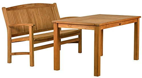Kai Wiechmann Teak Sitzgruppe Premium Bank 120 cm und Tisch 120 x 80 cm hochwertig